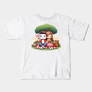 Valentine's Cartoon Delights Kids T-Shirt